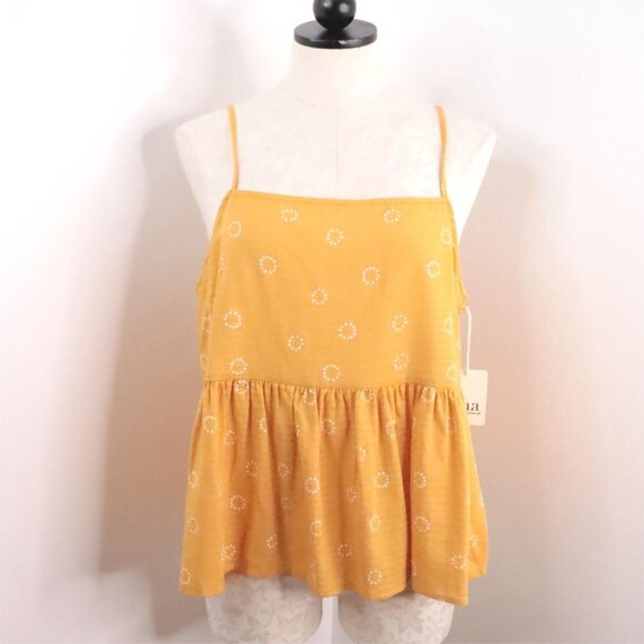 New 2pc a.n.a. Women's L Spaghetti Strap Babydoll Cotton Blend Cropped Tank Tops - Picture 2 of 11